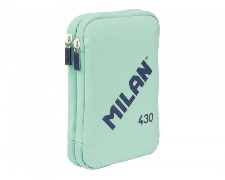 Plumier escolar milan 430 since 1918 doble con accesorios color verde 195x50x130 mm