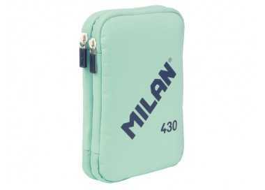 Plumier escolar milan 430 since 1918 doble con accesorios color verde 195x50x130 mm