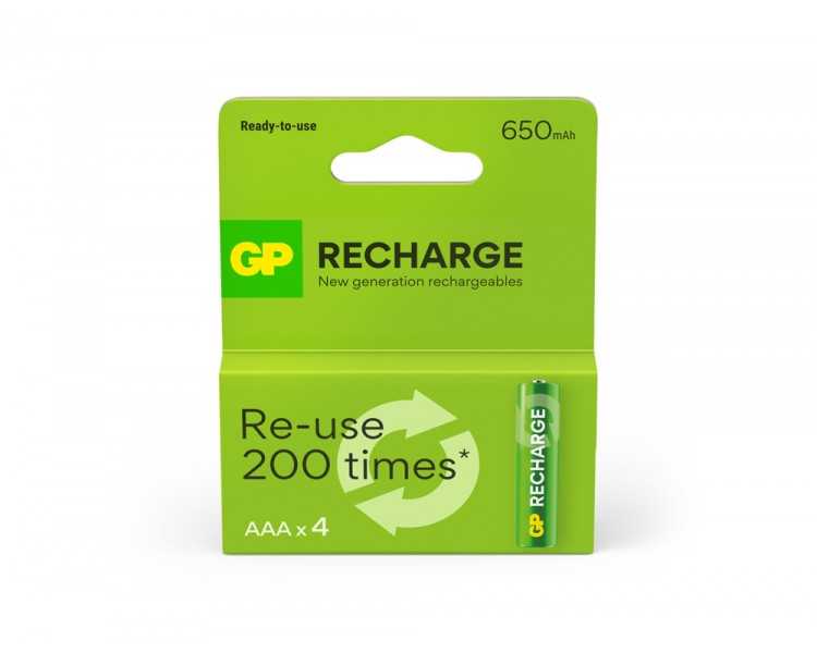 Pila gp recargable aaa 650 mah blister de 4 unidades