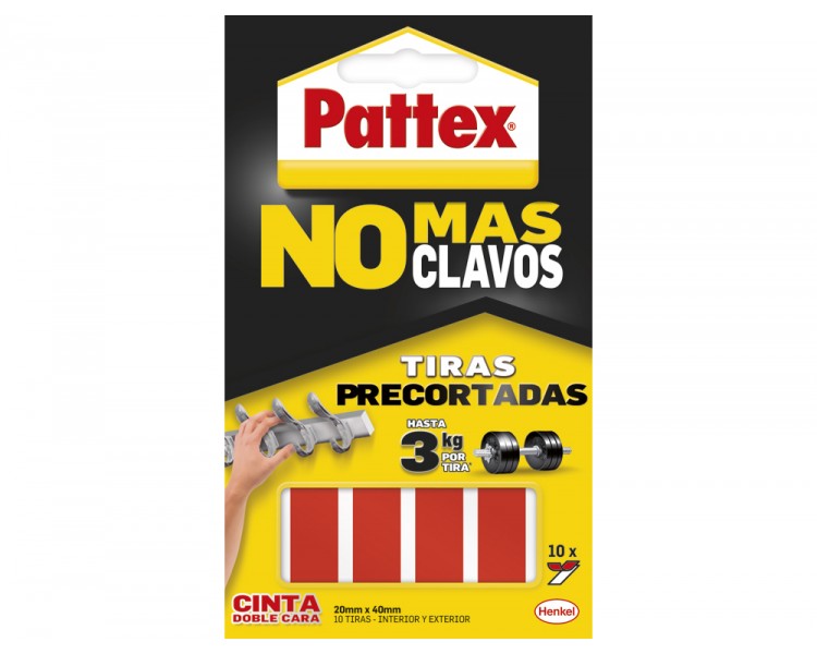 Cinta doble cara pattex precortada extra fuerte blister de 12 unidades