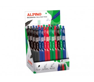 Boligrafo alpino dot tinta aceite expositor de 24 unidades colores surtidos