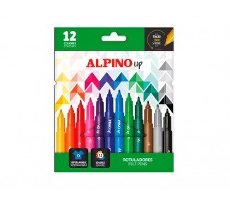 Rotulador alpino up punta 1 mm caja de 12 unidades colores surtidos