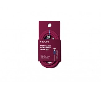 Cable groovy tipo c a apple lightning carga rapida longitud 1 mt color rojo