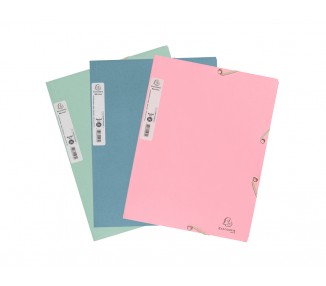 Carpeta exacompta autentik gomas carton reciclado tres solapas din a4+ pack de 6 colores surtidos