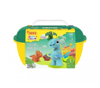 Juego jovi play&fun plastilina cofre jurassic