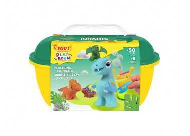 Juego jovi play&fun plastilina cofre jurassic