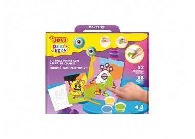 Juego jovi play&fun pinta con arena de colores monstruos divertidos