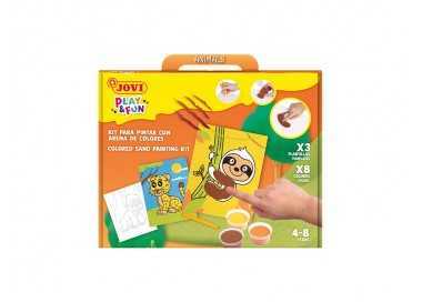 Juego jovi play&fun pinta con arena de colores animales terrestres