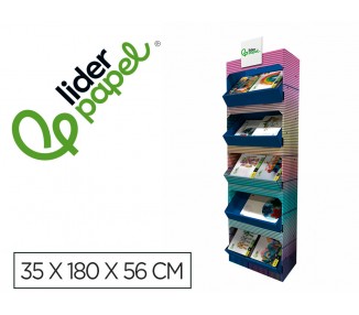 Bloc trabajos manuales liderpapel expositor de suelo carton con 160 unidades surtidas 35x180x56 cm