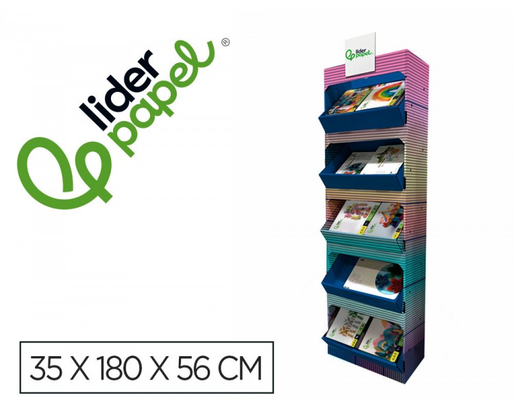 Bloc trabajos manuales liderpapel expositor de suelo carton con 160 unidades surtidas 35x180x56 cm