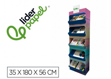 Bloc trabajos manuales liderpapel expositor de suelo carton con 160 unidades surtidas 35x180x56 cm