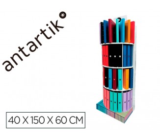 Carpeta antartik expositor de suelo carton con 80 unidades surtidas 40x150x60 cm
