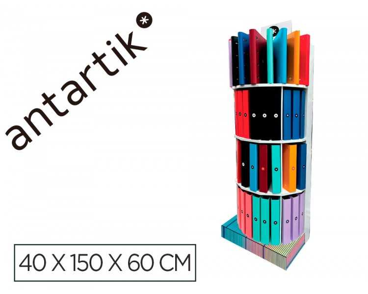 Carpeta antartik expositor de suelo carton con 80 unidades surtidas 40x150x60 cm