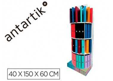 Carpeta antartik expositor de suelo carton con 80 unidades surtidas 40x150x60 cm