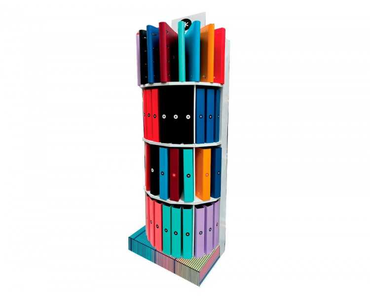 Carpeta antartik expositor de suelo carton con 80 unidades surtidas 40x150x60 cm