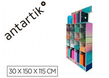 Cuaderno y carpeta antartik expositor de suelo carton con 169 unidades 30x150x115 cm