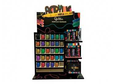 Rotulador liderpapel acrylic expositor madera sobremesa de 514 unidades colores surtidos con tester