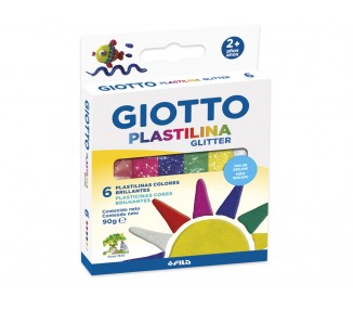 Plastilina giotto glitter caja de 6 unidades colores surtidos
