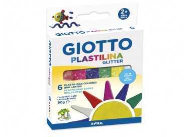 Plastilina giotto glitter caja de 6 unidades colores surtidos