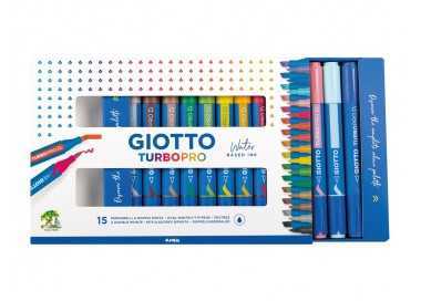 Rotulador giotto turbo pro acuarelable doble punta estuche de 15 unidades colores surtidos