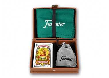 Juego cartas fournier mus doble en estuche polipiel + tapete