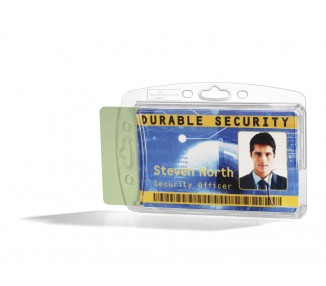 Identificador durable poliestireno rigido para 2 tarjetas vertical/horizontal 54x87 mm