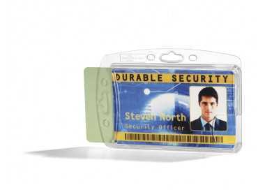 Identificador durable poliestireno rigido para 2 tarjetas vertical/horizontal 54x87 mm