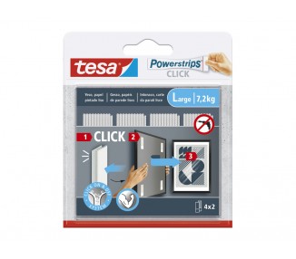 Tira adhesiva tesa powerstrips click hasta 7,2 kg 4x2