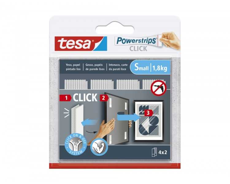 Tira adhesiva tesa powerstrips click hasta 1,8 kg 4x2