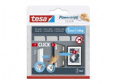 Tira adhesiva tesa powerstrips click hasta 1,8 kg 4x2