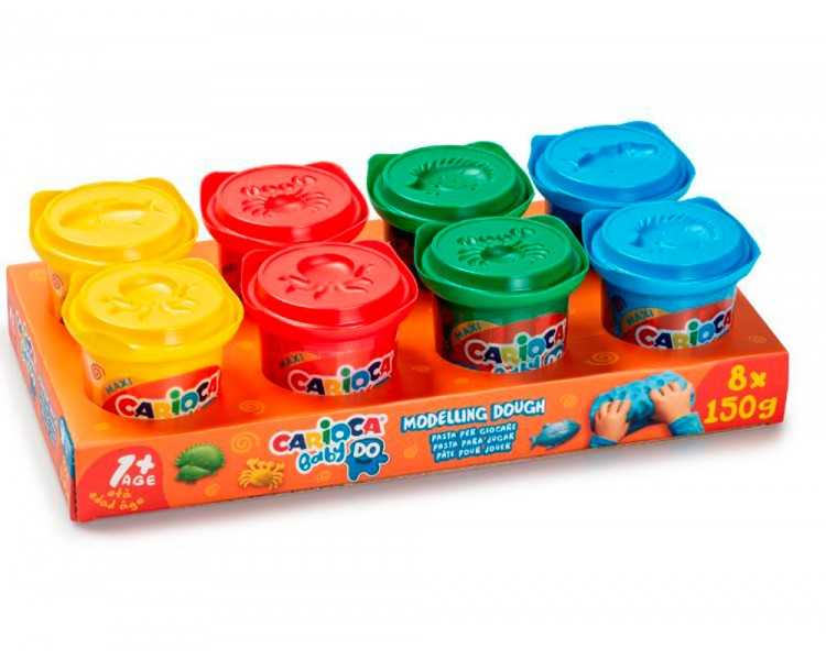 Pasta de modelar carioca baby do 150 ml caja de 8 unidades colores surtidos