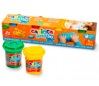 Pasta de modelar carioca baby do 150 ml caja de 4 unidades colores surtidos