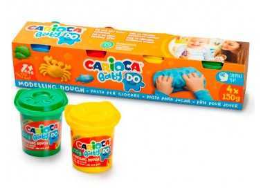 Pasta de modelar carioca baby do 150 ml caja de 4 unidades colores surtidos