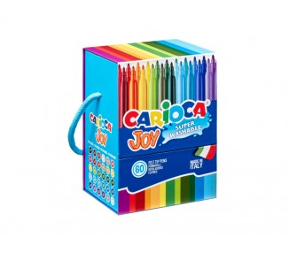 Rotulador carioca joy caja premium con asa 60 unidades colores surtidos