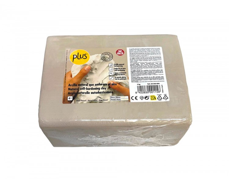 Pasta de modelar sio-2 plus color blanco natural paquete de 5 kg