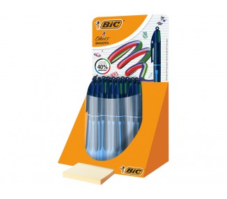 Boligrafo bic cuatro colores smooth drop color azul
