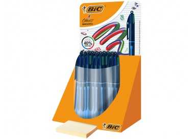 Boligrafo bic cuatro colores smooth drop color azul