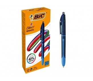 Boligrafo bic cuatro colores smooth drop color azul