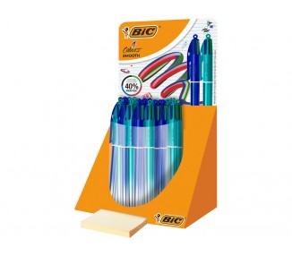 Boligrafo bic cuatro colores smooth gradiente expositor de 30 unidades colores surtidos