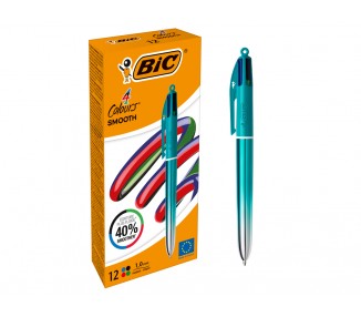 Boligrafo bic cuatro colores smooth gradiente color verde
