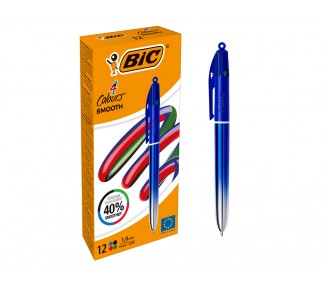 Boligrafo bic cuatro colores smooth gradiente color azul
