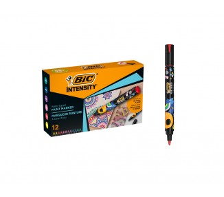 Rotulador bic intensity paint marker caja de 12 unidades colores surtidos