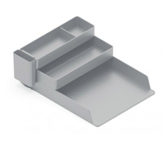 Bandeja sobremesa plastico q-connect organizador de escritorio con 4 departamentos color gris