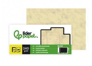 Cartulina marmoleada liderpapel din a4 240gr crema claro paquete de 100 hojas