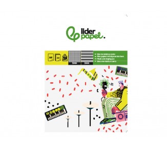 Bloc musica y canto liderpapel pentagrama interlineado 2 mm cuadricula 5mm din a4 24 hojas 100g/m2