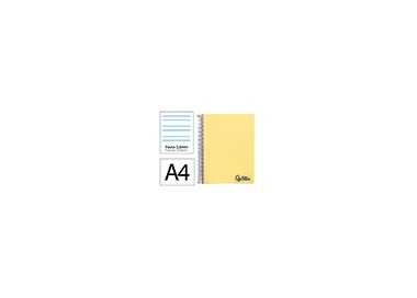 Cuaderno espiral liderpapel a4 wonder tapa plastico 80h 90gr pauta ancha 3,5mm con margen color amarillo