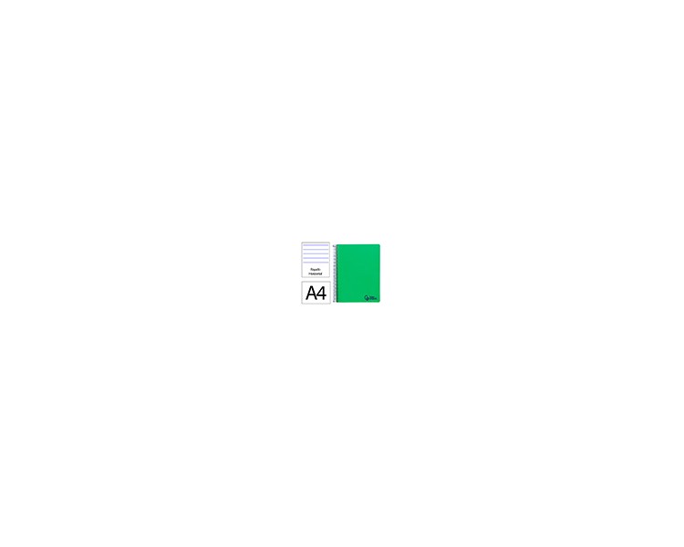 Cuaderno espiral liderpapel a4 wonder tapa plastico 80h 90gr rayado horizontal con margen color verde oscuro