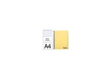 Cuaderno espiral liderpapel a4 wonder tapa plastico 80h 90gr rayado horizontal con margen color amarillo Cuaderno espiral liderpapel a4 wonder tapa plastico 80h 90gr rayado horizontal con margen color amarillo