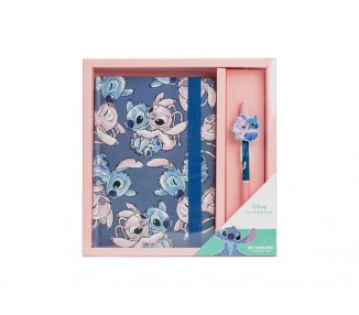 Set de papeleria boligrafo stitch 2 piezas