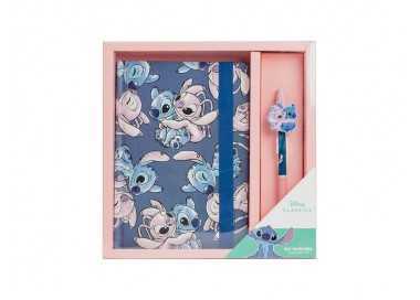 Set de papeleria boligrafo stitch 2 piezas